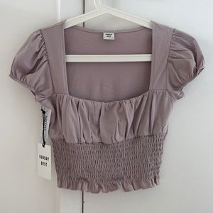 Aritzia Sunday Best Luma T-Shirt in Mauve, size Small.
